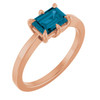 14K Rose Natural London Blue Topaz Ring