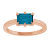14K Rose Natural London Blue Topaz Ring