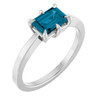 Platinum Natural London Blue Topaz Ring