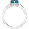 Platinum Natural London Blue Topaz Ring