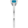 Platinum Natural London Blue Topaz Ring