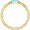 14K Yellow Lab-Grown Aqua Sapphire Stackable Ring