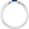 Platinum Lab-Grown Blue Sapphire Stackable Ring