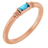 14K Rose Lab-Grown Aqua Sapphire Stackable Ring