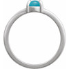 14K White Natural Turquoise Cabochon Ring