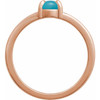 14K Rose Natural Turquoise Cabochon Ring