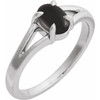 Platinum Natural Onyx Cabochon Ring