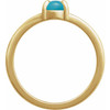 14K Yellow Natural Turquoise Cabochon Ring