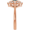 14K Rose Natural London Blue Topaz & 3/8 CTW Lab-Grown Diamond Halo-Style Ring