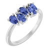 Platinum Natural Tanzanite Five-Stone Ring
