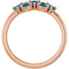 14K Rose Natural London Blue Topaz Five-Stone Ring