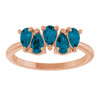 14K Rose Natural London Blue Topaz Five-Stone Ring