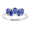 14K White Natural Tanzanite Five-Stone Ring