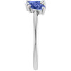 14K White Natural Tanzanite Five-Stone Ring