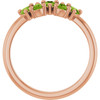 14K Rose Natural Peridot Five-Stone Ring