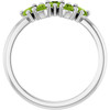 Sterling Silver Natural Peridot Five-Stone Ring