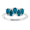 Platinum Natural London Blue Topaz Five-Stone Ring
