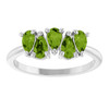 Platinum Natural Peridot Five-Stone Ring