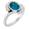 Platinum Natural London Blue Topaz & 1/8 CTW Natural Diamond Ring