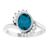 Platinum Natural London Blue Topaz & 1/8 CTW Natural Diamond Ring