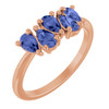 14K Rose Natural Tanzanite Five-Stone Ring