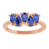 14K Rose Natural Tanzanite Five-Stone Ring