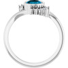 Sterling Silver Natural London Blue Topaz & 1/8 CTW Natural Diamond Ring