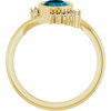 14K Yellow Natural London Blue Topaz & 1/8 CTW Natural Diamond Ring