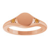 14K Rose Engravable Natural Citrine Signet Ring