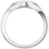 Platinum Engravable Natural Citrine Signet Ring