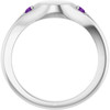 Platinum Engravable Natural Amethyst Signet Ring