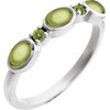 Sterling Silver Natural Peridot & Natural Peridot Stackable Ring