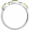 Platinum Natural Peridot & Natural Peridot Stackable Ring