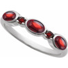 Sterling Silver Natural Mozambique Garnet & Natural Mozambique Garnet Stackable Ring