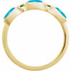 14K Yellow Natural Turquoise & Natural Peridot Stackable Ring