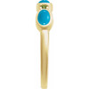 14K Yellow Natural Turquoise & Natural Peridot Stackable Ring