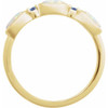 14K Yellow Lab-Grown White Opal & Natural Tanzanite Stackable Ring