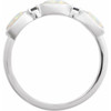 14K White Lab-Grown White Opal & Natural London Blue Topaz Stackable Ring