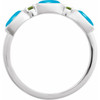 Platinum Natural Turquoise & Natural Peridot Stackable Ring