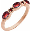 14K Rose Natural Mozambique Garnet & Natural Mozambique Garnet Stackable Ring