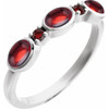 Platinum Natural Mozambique Garnet & Natural Mozambique Garnet Stackable Ring