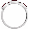 Platinum Natural Mozambique Garnet & Natural Mozambique Garnet Stackable Ring