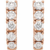 14K Rose 1 1/2 CTW Natural Diamond Hoop Earrings
