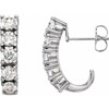 14K White 1 1/2 CTW Lab-Grown Diamond Hoop Earrings