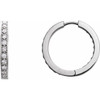 14K White 3/4 CTW Natural Diamond Inside-Outside 18 mm Hoop Earrings