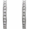 14K White 3/4 CTW Natural Diamond Inside-Outside 18 mm Hoop Earrings