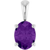 14K White Natural Amethyst Pendant