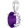 14K White Natural Amethyst Pendant