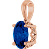 14K Rose Lab-Grown Blue Sapphire Pendant