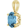 14K Yellow Natural Sky Blue Topaz Pendant